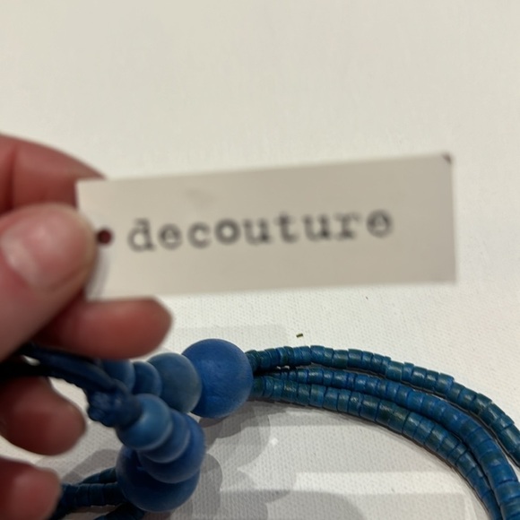 NWT DECOUTURE 3 strand blue bead necklace - Picture 5 of 8